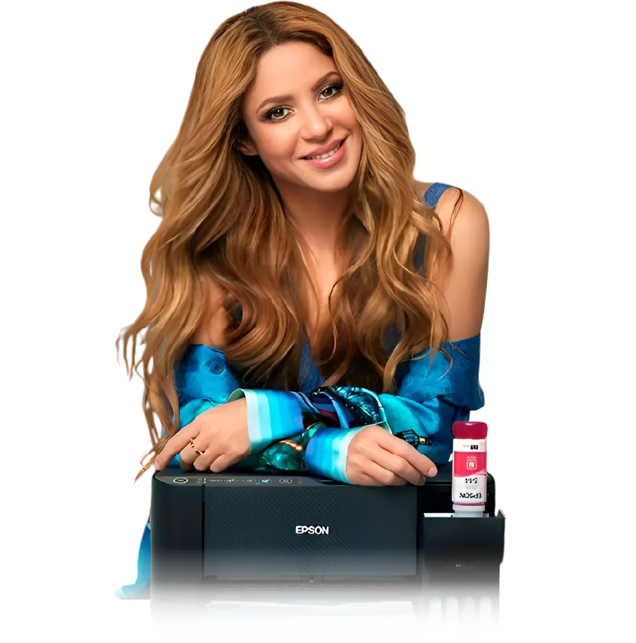 Shakira en colaboración con Epson promoviendo soluciones de impresión sustentables